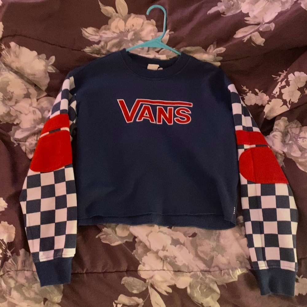 Vans checkered cropped sweatshirt